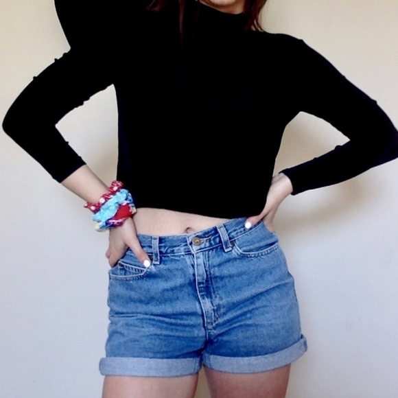 Tops - Black semi-sheer Turtle Neck